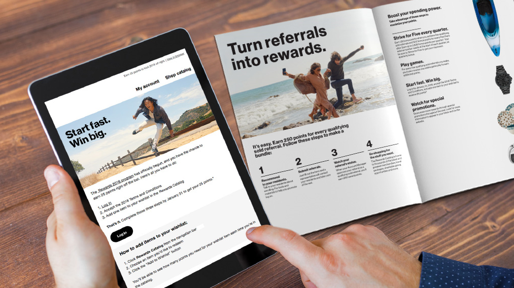 person looking at incentive platform on laptop